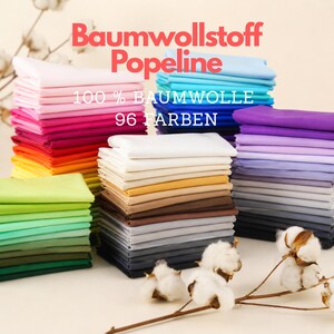 7 Euro/meter Poplin Uni 73 colors cotton fabric sold by the meter