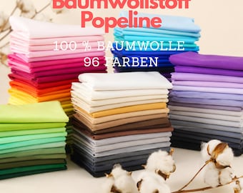 7 Euro/meter Poplin Uni 73 colors cotton fabric sold by the meter