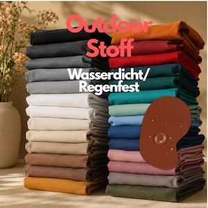 Outdoor Stoff wasserdicht | Regenfester Polsterstoff für Abdeckungen | 100% Polyester | Garten, Balkon, Kissen, Taschen | 147 cm