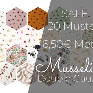 6.50 Euro/meter Muslin Double Gauze digital print pattern sold by the meter