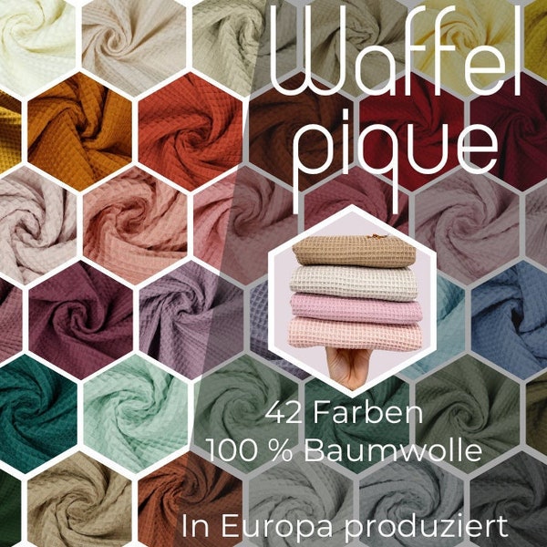 12 Euro/m Waffelpique 100 % Baumwollstoff Meterware Baumwolle