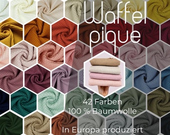 12 Euro/m Waffelpique 100 % Baumwollstoff Meterware Baumwolle