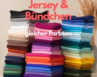 Jersey- en ribstof - 72 kleuren Katoenjersey Effen Elastische ribstof Rekbare jerseystof