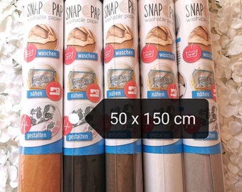 SnapPap 150 x 50 cm, washable paper, white, brown, grey, leather-look paper, vegan & washable - various colours, Snap Pap