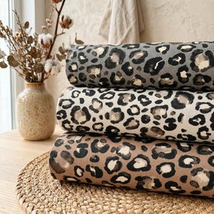 Canvas Leo - fester Baumwollstoff mit Leopardenmuster 100 % Baumwolle