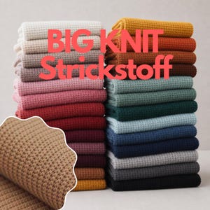 Big Knit Strickstoff | Grobstrick Stoff Meterware | Baumwollmix | Für Decken Kissen Plaids Deko & DIY