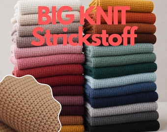Big Knit Fabric | Chunky Knit Fabric by the Meter | Cotton Blend | For Blankets, Pillows, Throws, Decor & DIY