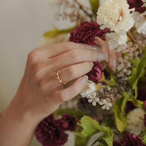 Triple White Topaz Model Ring, Stacking Ring [Gold Vermeil Sterling Silver]