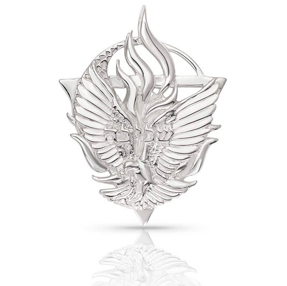 The Mother Mary Sacred Heart Flame Pendant in Sterling Silver