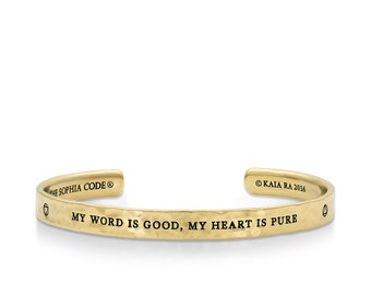 Mother Mary Keycode 4 Cuff in Brass