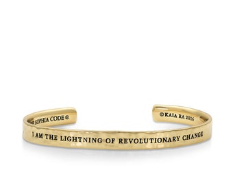 Mary Magdalene Keycode 5 Cuff in Brass