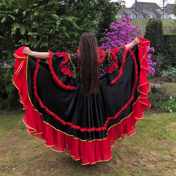 Dance costume "Ogni" for Gypsy dance. Skirt 100 cm + blouse 38/meter DE (without belt). Maxi skirt. Gypsy style. Balkans. folklore