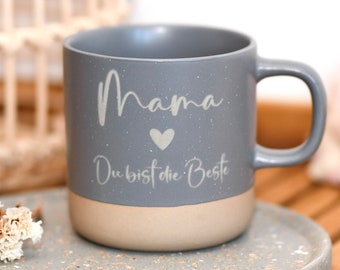 Tasse Mama, Tasse Muttertagsgeschenk, Keramikbecher personalisiert, Kaffeetasse Feinsteinzeug, Geschenk Tasse, Tasse mit Gravur