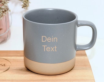 Keramikbecher personalisiert, Kaffeetasse Feinsteinzug, individuelle Tasse mit Spruch, Geschenk Tasse, Tasse mit Gravur