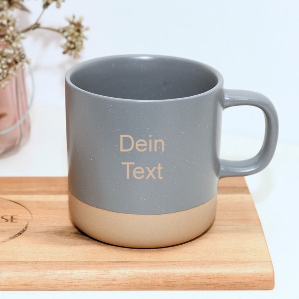 Keramikbecher personalisiert, Kaffeetasse Feinsteinzeug, individuelle Tasse mit Spruch, Geschenk Tasse, Tasse mit Gravur