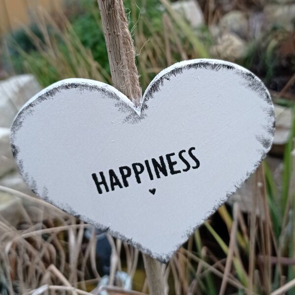 HAPPINESS Spruchherz aus Holz