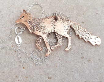 Running Fox Necklace. Copper Fox Pendant. Woodland Animal, Wildlife Jewellery, Nature Inspired Gifts.