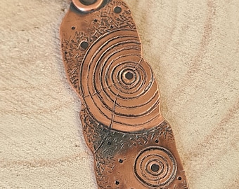 Copper Stone Carving Pendant. Cup & Ring Design.