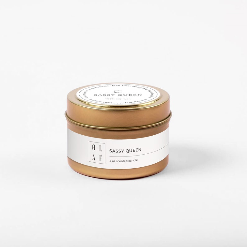 Set of 4 Gold tin Candles Tin Candle Set Mix and Match Gift Etsy