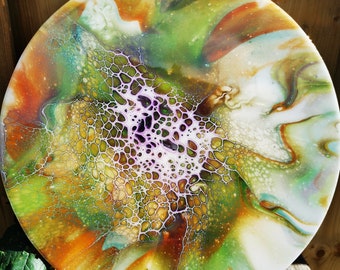 Acryl Bilder Pouring Sheleeart Bloom Malerei Fluid Art Zellen 44cm