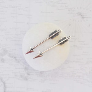 Antique Silver Ox Arrow Brass Charm Stamping - Charms for Crafting - DIY Jewelry Making - Craft Supplies - Made In USA - ASB137