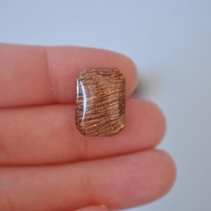 Vintage Gold Fleck Stripe Smoked Brown Shimmer 18x13mm Glass Octagon Dome Top Rhinestones, Made in Western Germany (PB036) - 1 Piece