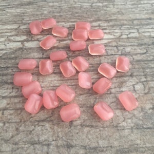 Pink Opal 8x6mm vintage octagon shape glass moonstones, Made in Western Germany, 10 pieces  BV-0726