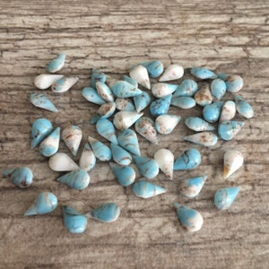 Turquoise Matrix vintage 8x4.8mm pear shape glass point back stones, Western Germany, 12 pieces BV-0771