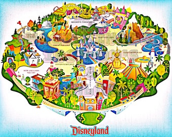 Rare Disneyland Map Image: DIY Print for T-Shirt, Mug, Decor (Digital Download)