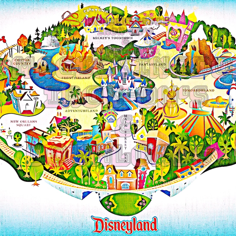 Disneyland Map - Etsy