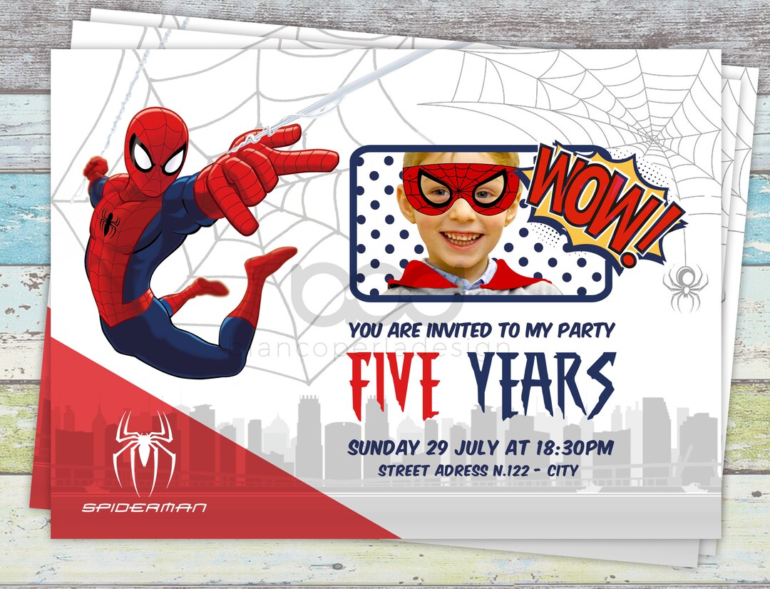 Spiderman Invitation Birthday Party Invitation Superhero, 41 OFF