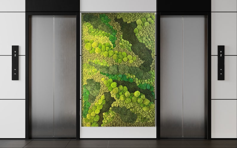 Moss Art, Real Preserved moss wall art, Moss home decor, Real Moss Decor, Moss Art Work, Living wall, Large home decor, No care wall art, image 4