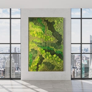 Moss Art, Real Preserved moss wall art, Moss home decor, Real Moss Decor, Moss Art Work, Living wall, Large home decor, No care wall art, image 2