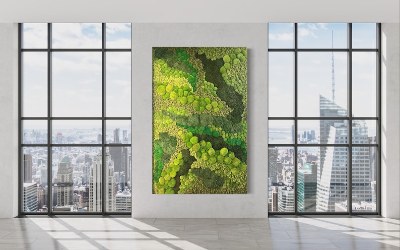 Moss Art, Real Preserved moss wall art, Moss home decor, Real Moss Decor, Moss Art Work, Living wall, Large home decor, No care wall art, image 2