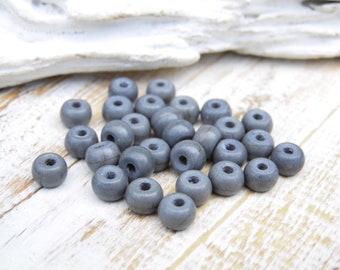 10 kleine Howlith Perlen Rondelle grau 5 x 4 mm