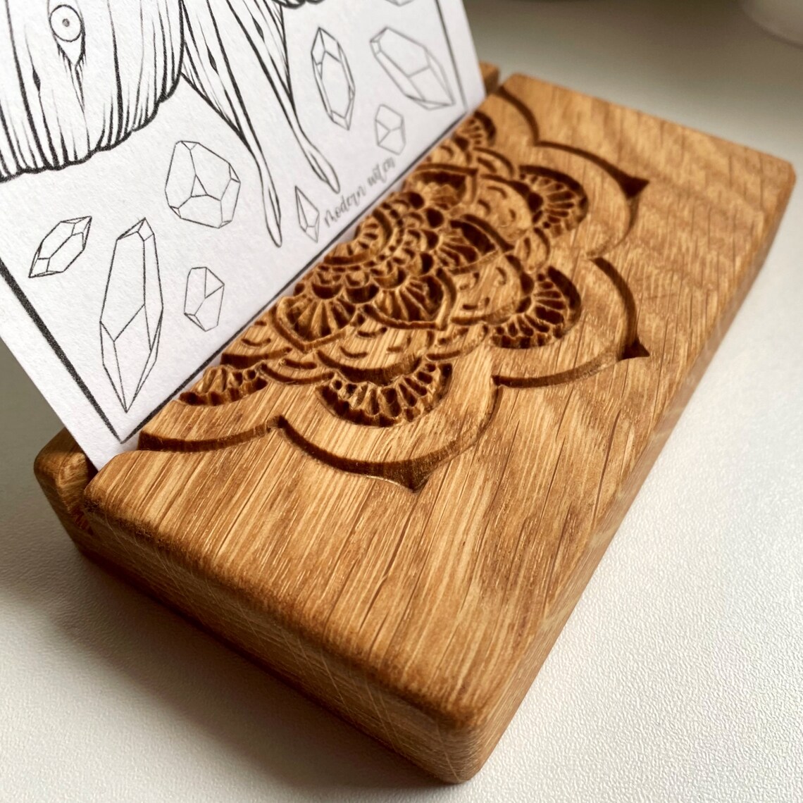 Tür Orakelkarte aus Holz mit Mandala-Mustergravur Tarot ...