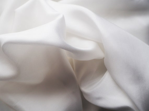 Silk scarf Habotai 08 white 90 x 90 cm hand-rolle… - image 1