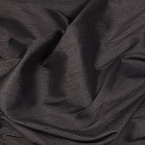 Doupion silk 190 x 112 cm wide black 100% silk remaining piece