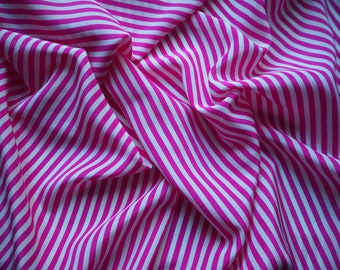 Crepe de Chine gestreift weiß pink 195 x 140 cm 100% Seide Reststück