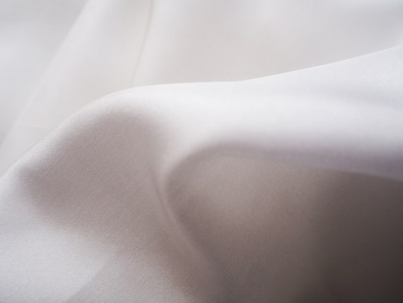 Silk scarf Habotai 08 white 90 x 90 cm hand-rolle… - image 2