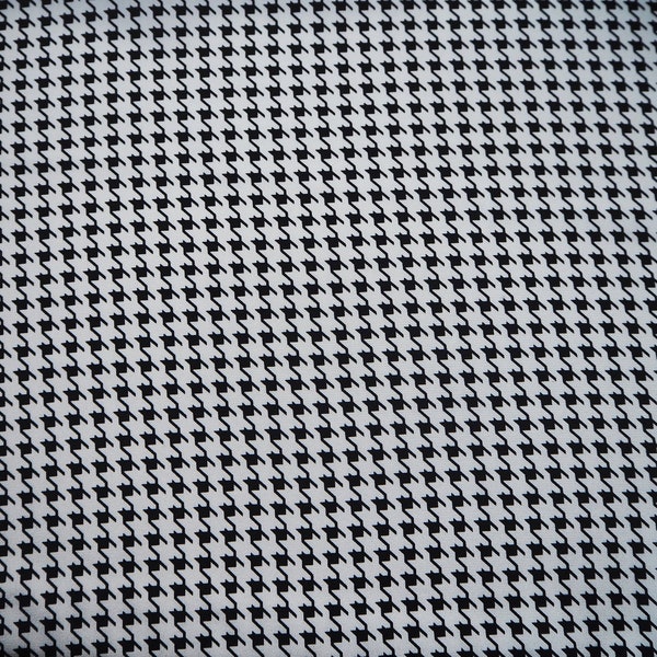 Crepe de Chine bedruckt Hahnentritt weiß schwarz 140 cm Seide