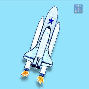 Spaceshuttle, Rakete (Stickapplikation)