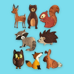 Sweet forest animals (various embroidery applications)