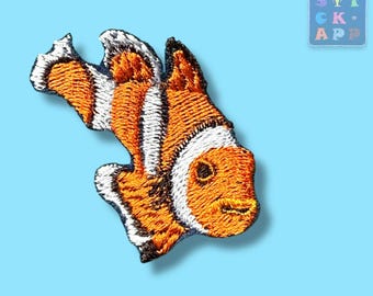 Clownfish – embroidery appliqué in 6cm or 10cm – maritime highlight, customizable