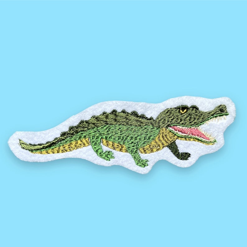 Krokodil, Alligator Stickapplikation Bild 1