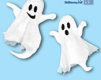 Ghost Appliqué – Two Spooky and Funny Halloween Ghosts – 2 Sizes