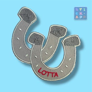 Doppelte Hufeisen auch mit Name (Stickapplikation)