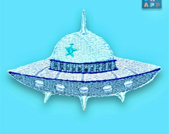 UFO, spaceship, flying saucer (embroidery applique)