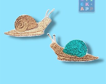 Snail appliqué – 2 variations – 3 sizes of nature-inspired patch or iron-on patch, customizable