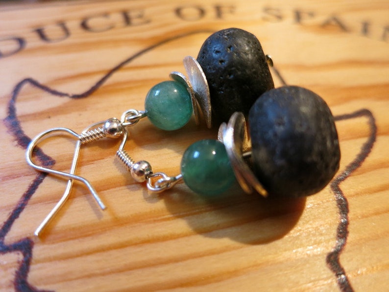 Lava /& aventurin earrings